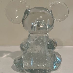 Crystal handmade koala bear/mouse paperweight figurine w controlled bubbles 4“ h